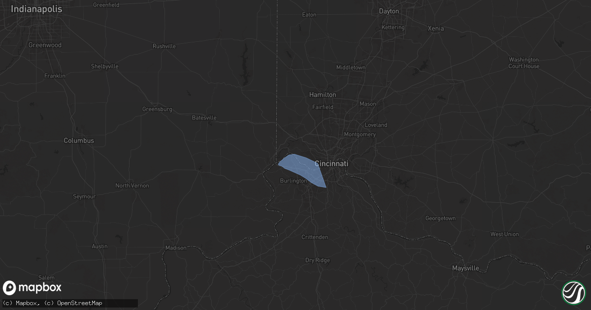 Hail map in Addyston, OH on December 29, 2025