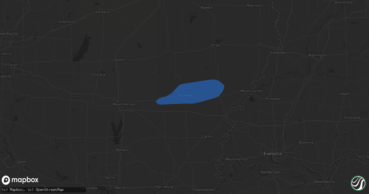 Hail map in Fairfield, IL on December 29, 2025