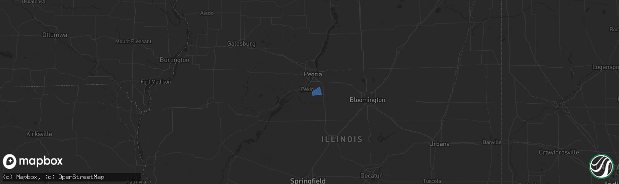 Hail map in Pekin, IL on December 29, 2025