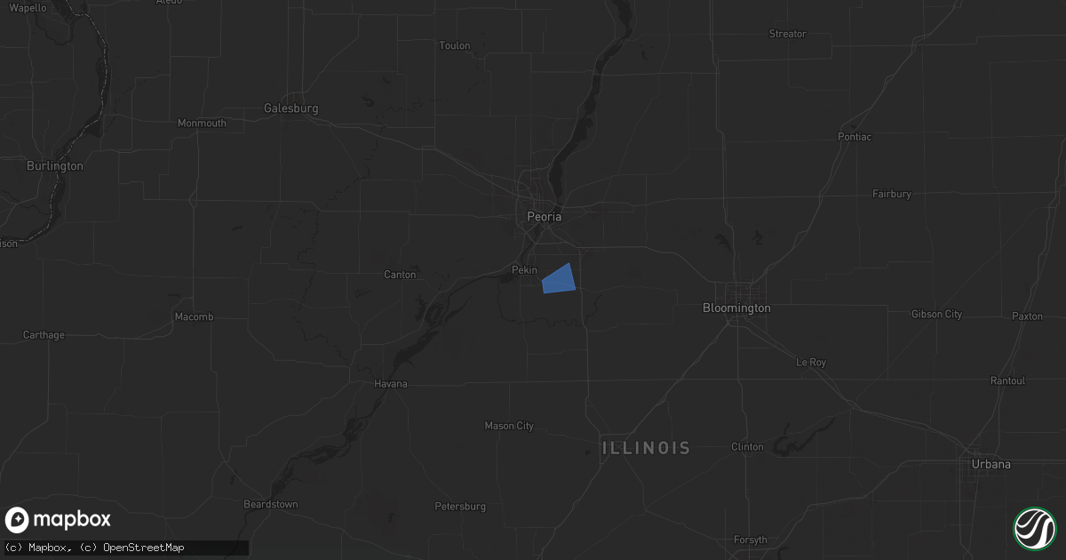 Hail map in Pekin, IL on December 29, 2025