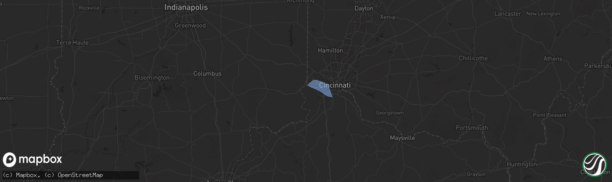 Hail map in Petersburg, KY on December 29, 2025