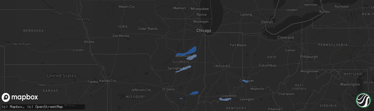 Hail map on December 29, 2025