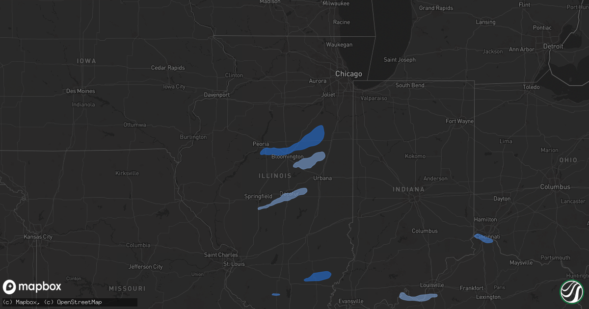 Hail map on December 29, 2025