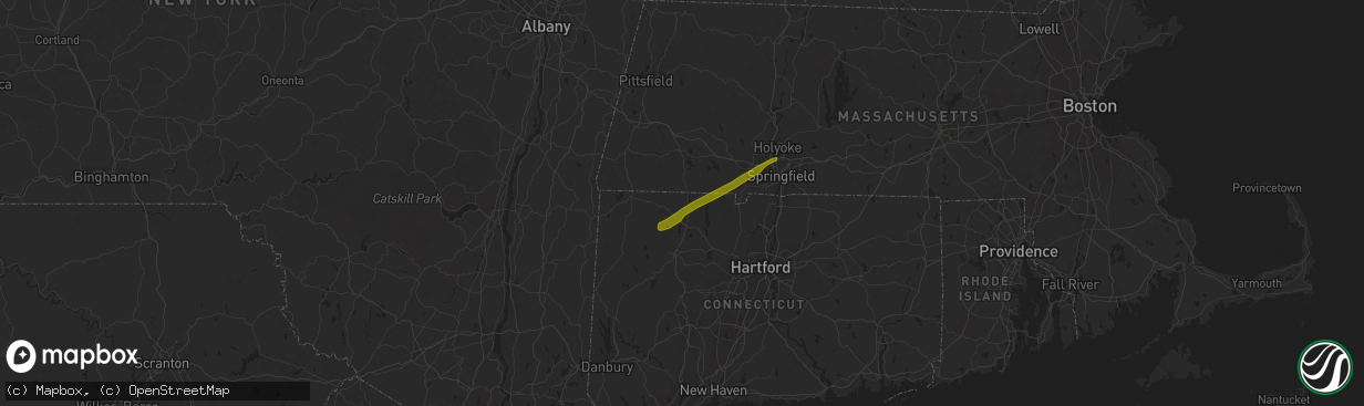 Hail map in Colebrook, CT on December 30, 2019