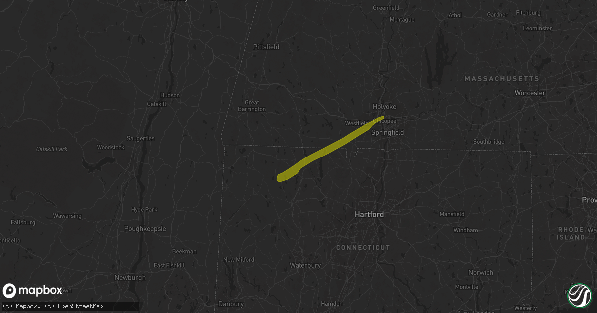 Hail map in Colebrook, CT on December 30, 2019
