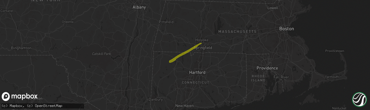 Hail map in East Hartland, CT on December 30, 2019