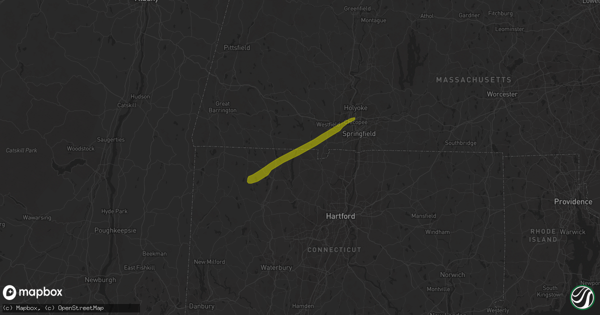 Hail map in East Hartland, CT on December 30, 2019