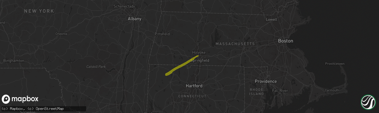 Hail map in Westfield, MA on December 30, 2019