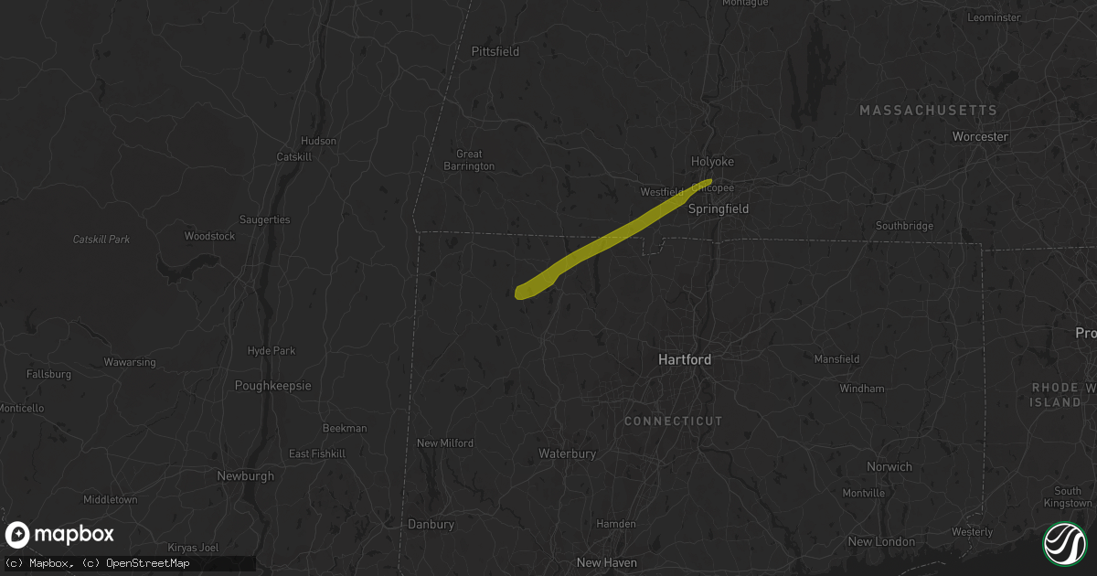 Hail map in Winsted, CT on December 30, 2019