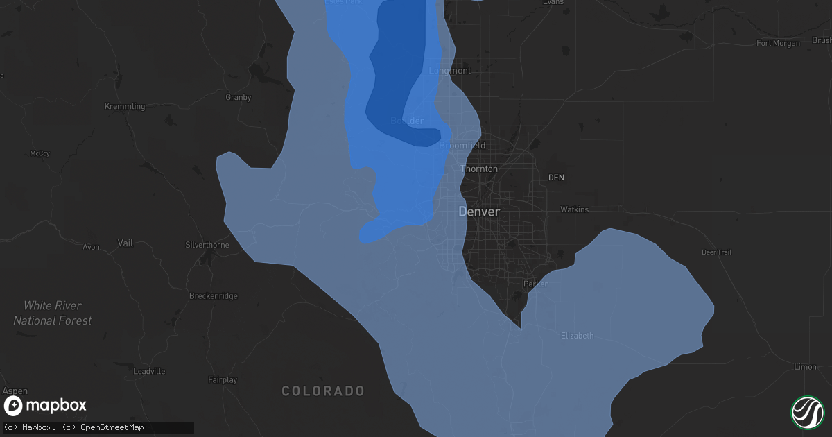 Hail map in Golden, CO on December 30, 2021