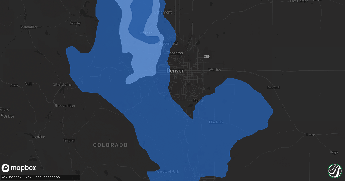 Hail map in Littleton, CO on December 30, 2021