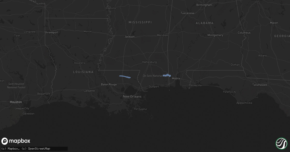 Hail map in Alabama on December 30, 2022