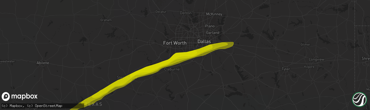 Hail map in Mansfield, TX on December 31, 1899