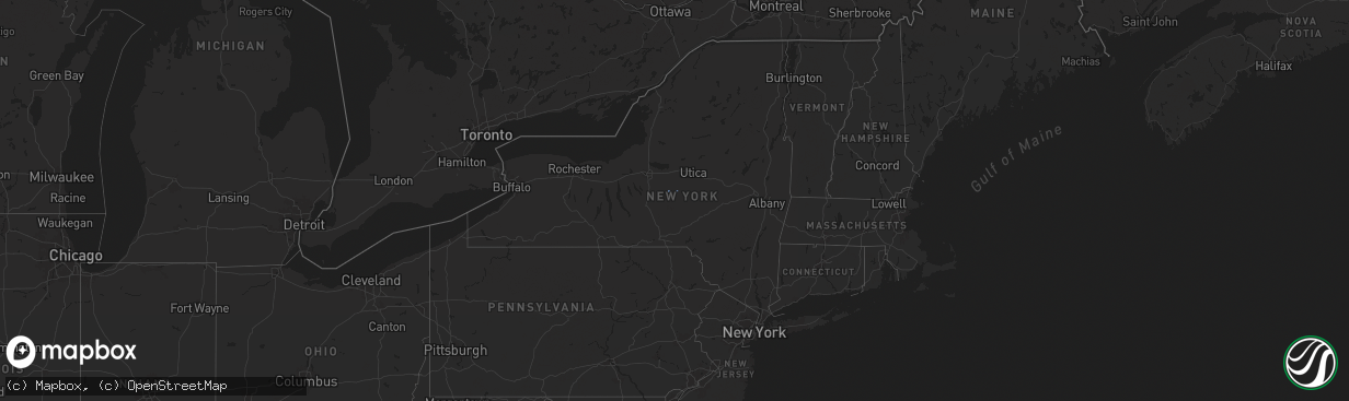 Hail map in New York on December 31, 1899