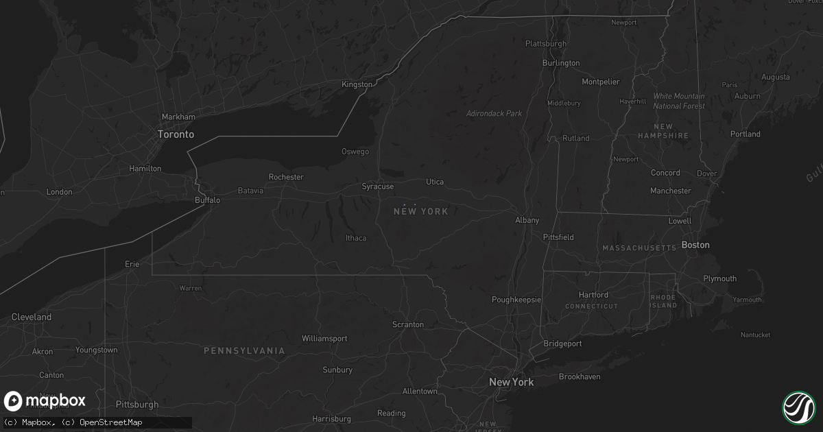 Hail map in New York on December 31, 1899
