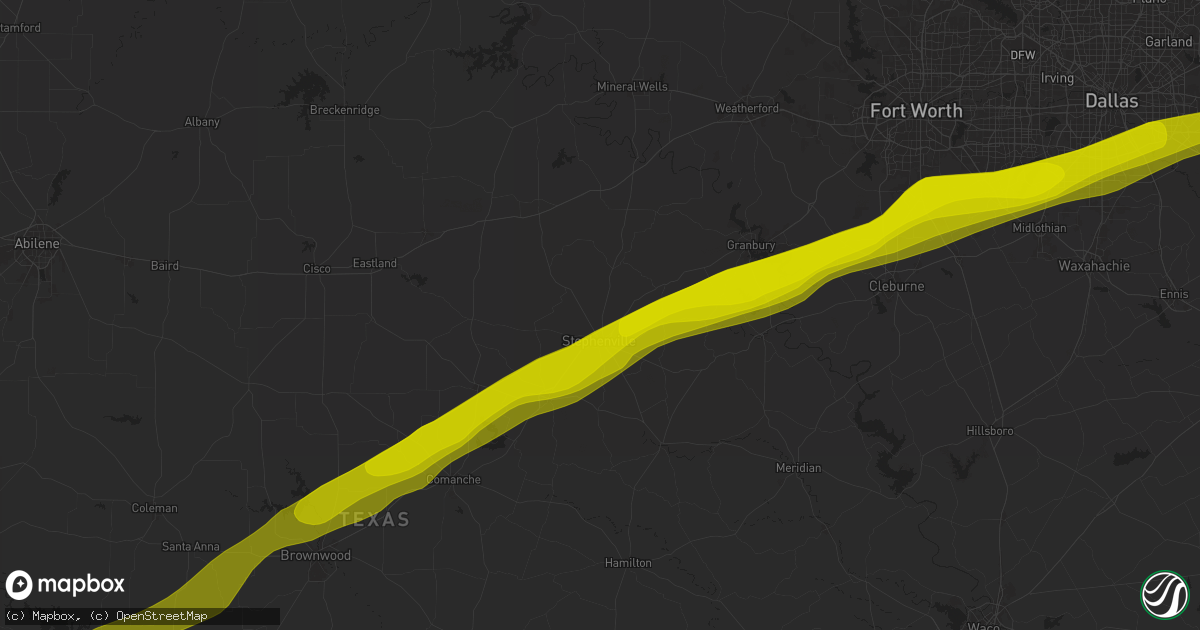 Hail map in Stephenville, TX on December 31, 1899