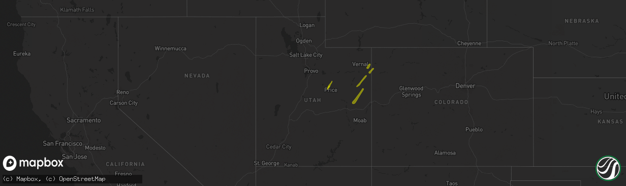 Hail map in Utah on December 31, 1899