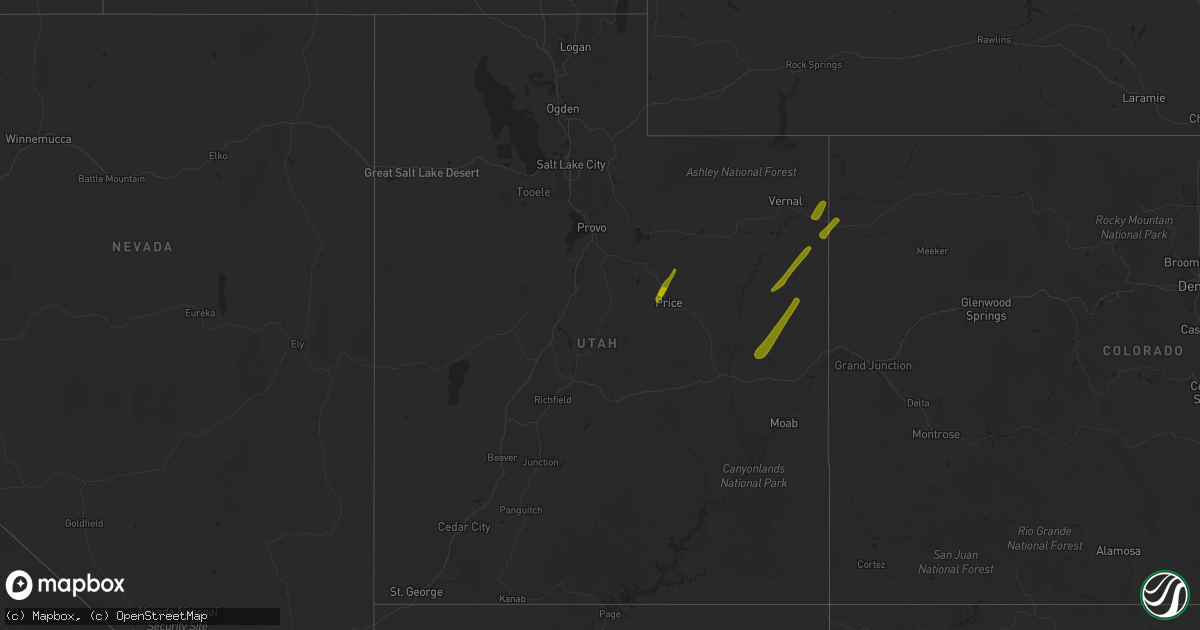 Hail map in Utah on December 31, 1899