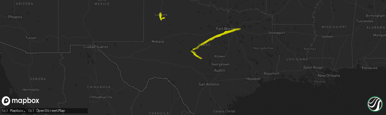 Hail map on December 31, 1899