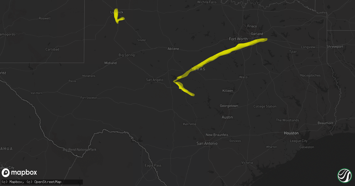 Hail map on December 31, 1899