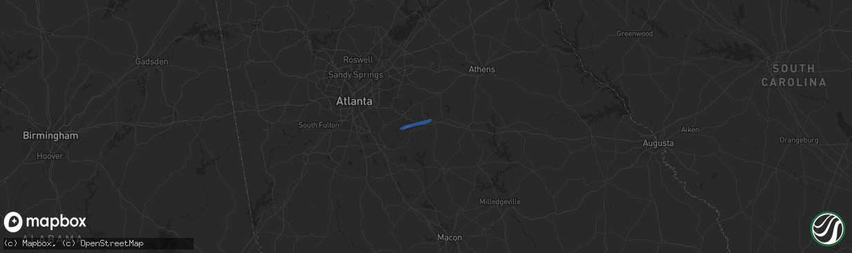 Hail map in Covington, GA on December 31, 2021