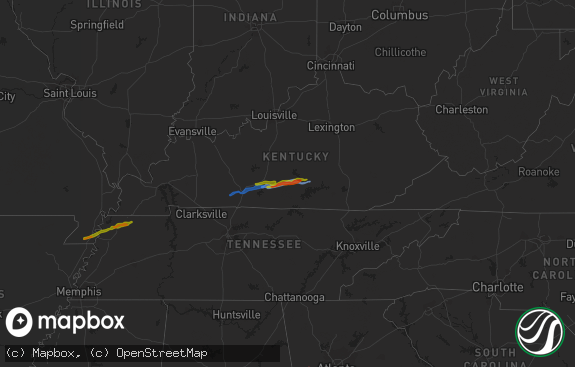 Hail map preview on 12-31-2021