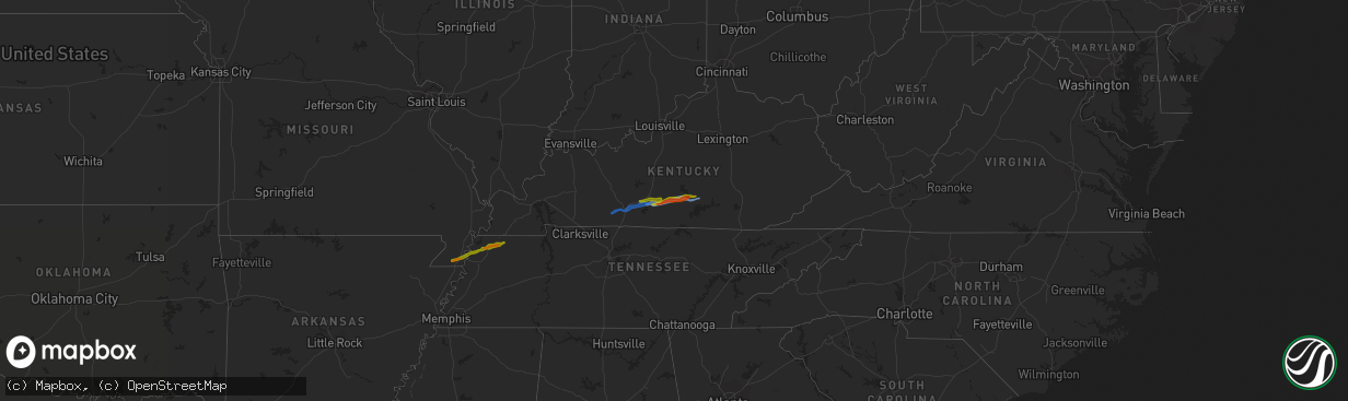 Hail map on December 31, 2021