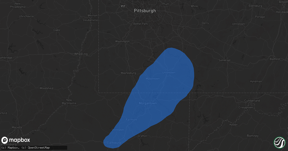 Hail map in Carmichaels, PA on December 31, 2024