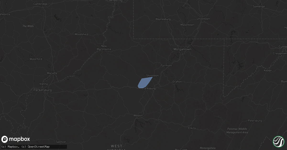 Hail map in Lumberport, WV on December 31, 2024
