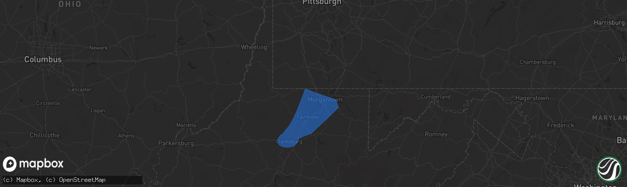 Hail map in Maidsville, WV on December 31, 2024