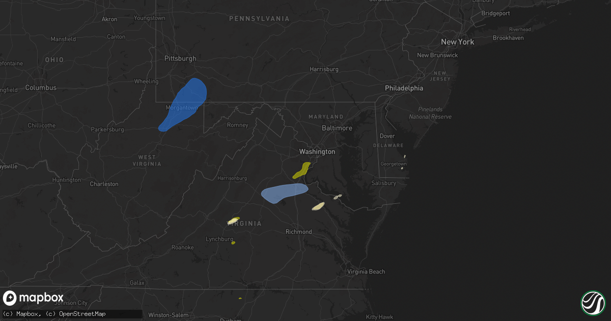 Hail map in Maryland on December 31, 2024