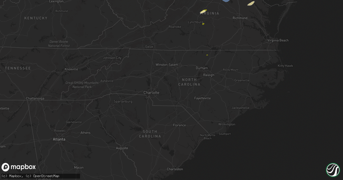 Hail map in North Carolina on December 31, 2024