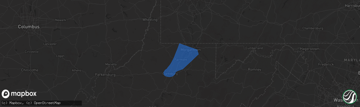 Hail map in Rivesville, WV on December 31, 2024