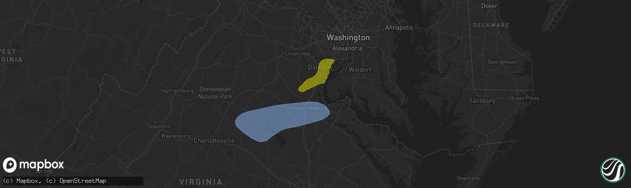 Hail map in Stafford, VA on December 31, 2024